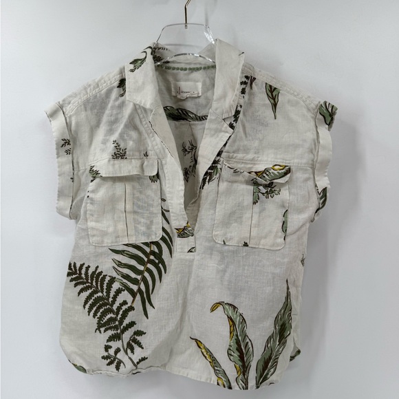 Anthropologie Botanical Leaf Pattern Blouse size small - Picture 3 of 6